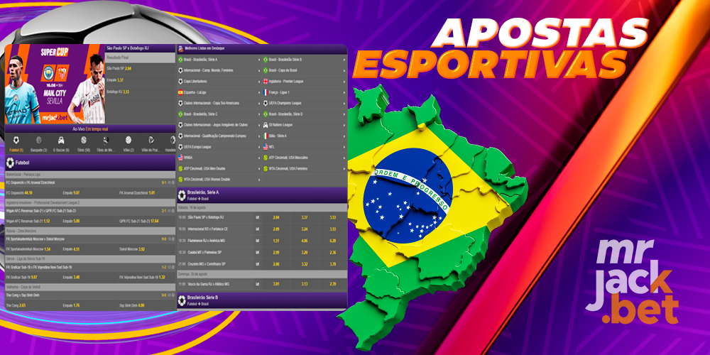 Apostas em vários esportes no site MrJackBet para o Brasil