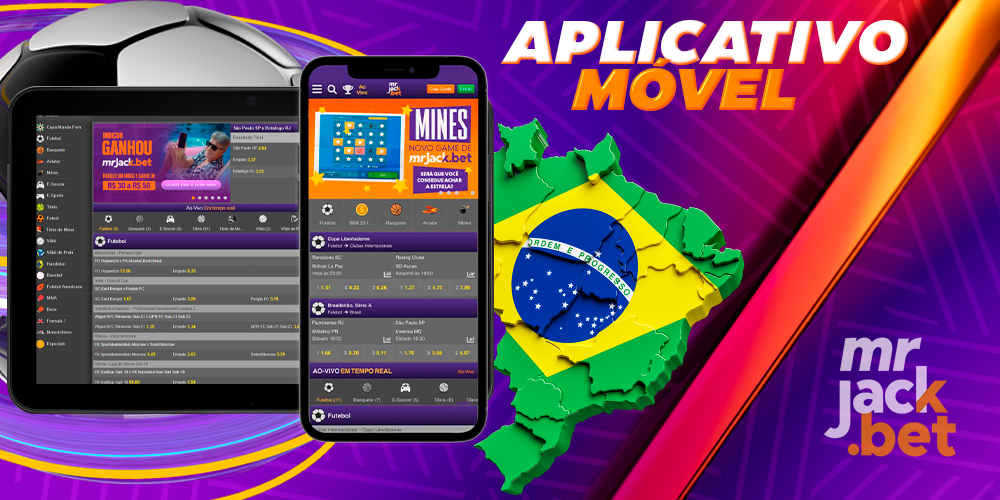Aplicativo móvel do site MrJackBet Brasil